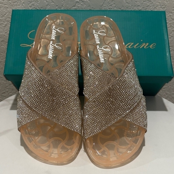 Lauren Lorraine size M(8/9) Glittering Silver Nude (NIB) - Picture 4 of 8